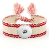 Ribbon Bracelet DIY Embroidered Tassel Wristband fit18&20MM  snaps jewelry