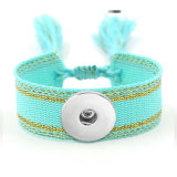 Ribbon Bracelet DIY Embroidered Tassel Wristband fit18&20MM  snaps jewelry