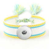 Ribbon Bracelet DIY Embroidered Tassel Wristband fit18&20MM  snaps jewelry