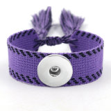 Ribbon Bracelet DIY Embroidered Tassel Wristband fit18&20MM  snaps jewelry