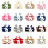 Ribbon Bracelet DIY Embroidered Tassel Wristband fit18&20MM  snaps jewelry