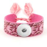 Ribbon Bracelet DIY Embroidered Tassel Wristband fit18&20MM  snaps jewelry