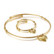 Valentine's Day Gift Stainless Steel Wire Open Collar Bracelet Heart-shaped Two-piece Set
