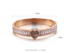 Valentine's Day Gift Stainless Steel Heart Shaped Zircon Bangle