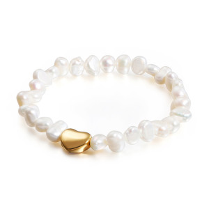 Valentine's Day Gift Stainless Steel Love Shell Pearl Bracelet