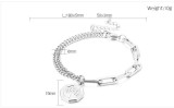 Valentine's Day Gift Stainless Steel Bracelet Asymmetrical Chain Tree of Life Tag Design Female Charm Bracelet