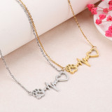 Valentine's Day Gift Stainless steel electrocardiogram dog paw print love necklace heartbeat short clavicle chain
