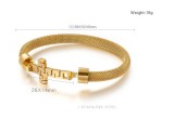 Valentine's Day Gift Stainless Steel Mesh Woven Cross Bracelet