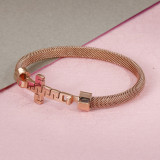 Valentine's Day Gift Stainless Steel Mesh Woven Cross Bracelet