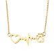 Valentine's Day Gift Stainless steel electrocardiogram dog paw print love necklace heartbeat short clavicle chain