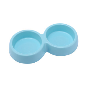 Candy color pet double bowl dog bowl cat bowl pet plastic dog bowl