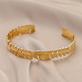 Love Stainless Steel Geometric Inlaid Interactive Open Bracelet Simple and Exquisite C-shaped Bracelet