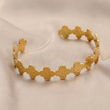 Love Stainless Steel Geometric Inlaid Interactive Open Bracelet Simple and Exquisite C-shaped Bracelet