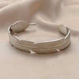 Love Stainless Steel Geometric Inlaid Interactive Open Bracelet Simple and Exquisite C-shaped Bracelet