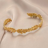 Love Stainless Steel Geometric Inlaid Interactive Open Bracelet Simple and Exquisite C-shaped Bracelet