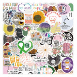 50pcs Mental health education graffiti stickers decorative suitcase notebook waterproof detachable stickers