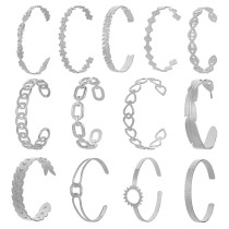 Love Stainless Steel Geometric Inlaid Interactive Open Bracelet Simple and Exquisite C-shaped Bracelet