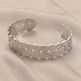 Love Stainless Steel Geometric Inlaid Interactive Open Bracelet Simple and Exquisite C-shaped Bracelet