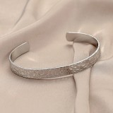 Love Stainless Steel Geometric Inlaid Interactive Open Bracelet Simple and Exquisite C-shaped Bracelet