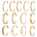 Love Stainless Steel Geometric Inlaid Interactive Open Bracelet Simple and Exquisite C-shaped Bracelet