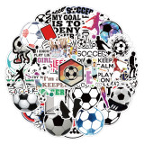 50pcs football graffiti stickers decorative suitcase notebook waterproof detachable stickers