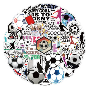 50pcs football graffiti stickers decorative suitcase notebook waterproof detachable stickers