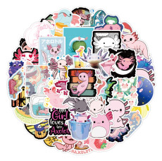50pcs Cute Axolot graffiti stickers decorative suitcase notebook waterproof detachable stickers