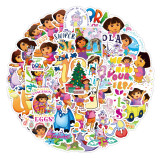 50pcs USA Cartoon girl graffiti stickers decorative suitcase notebook waterproof detachable stickers