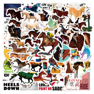 50pcs Funny horse rider graffiti stickers decorative suitcase notebook waterproof detachable stickers