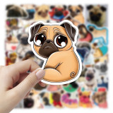 50pcs Cute Shar Pei graffiti stickers decorative suitcase notebook waterproof detachable stickers