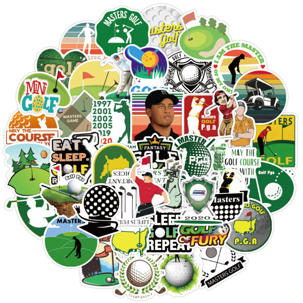 50pcs Golf master sport graffiti stickers decorative suitcase notebook waterproof detachable stickers