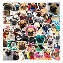 50pcs Cute Shar Pei graffiti stickers decorative suitcase notebook waterproof detachable stickers