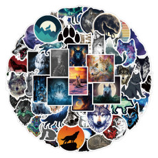 50pcs Animal wolf graffiti stickers decorative suitcase notebook waterproof detachable stickers