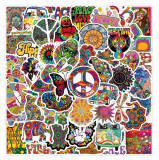 50pcs Colorful hippie bus small and fresh graffiti stickers decorative suitcase notebook waterproof detachable stickers