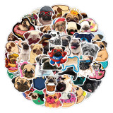 50pcs Cute Shar Pei graffiti stickers decorative suitcase notebook waterproof detachable stickers