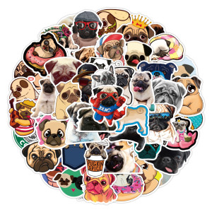 50pcs Cute Shar Pei graffiti stickers decorative suitcase notebook waterproof detachable stickers