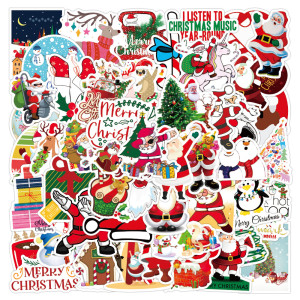 50pcs Christmas graffiti stickers decorative suitcase notebook waterproof detachable stickers