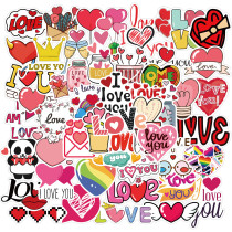 50pcs Love Valentine's Day graffiti stickers decorative suitcase notebook waterproof detachable stickers