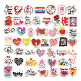 50pcs Love Valentine's Day graffiti stickers decorative suitcase notebook waterproof detachable stickers