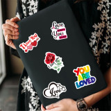 50pcs Love Valentine's Day graffiti stickers decorative suitcase notebook waterproof detachable stickers