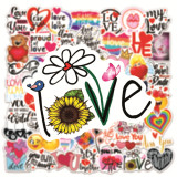50pcs Love Valentine's Day graffiti stickers decorative suitcase notebook waterproof detachable stickers