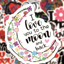 50pcs Love Valentine's Day graffiti stickers decorative suitcase notebook waterproof detachable stickers