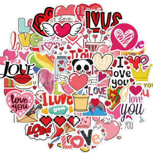 50pcs Love Valentine's Day graffiti stickers decorative suitcase notebook waterproof detachable stickers