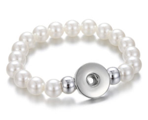 22 styles Bead Pearl 1 buttons snap   bracelet fit 18&20MM snap button jewelry