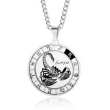 12 Constellation Pendant Necklace Couple Type Stainless Steel Necklace