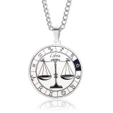 12 Constellation Pendant Necklace Couple Type Stainless Steel Necklace