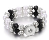 22 styles Bead Pearl 1 buttons snap   bracelet fit 18&20MM snap button jewelry