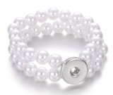 22 styles Bead Pearl 1 buttons snap   bracelet fit 18&20MM snap button jewelry
