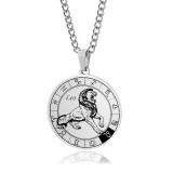 12 Constellation Pendant Necklace Couple Type Stainless Steel Necklace