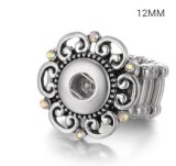 38 styles snaps adjustable sliver Ring with rhinestone fit 12mm snap snap button jewelry
